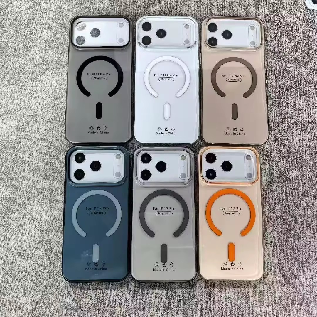 Coque de téléphone magnétique de charge sans fil transparente de luxe iPhone 17 Air 16 15 14 13 12 11